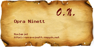 Opra Ninett névjegykártya